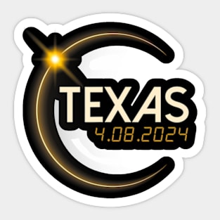 Texas Total Solar Eclipse April 8 2024 Texas Solar Eclipse Sticker